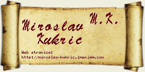 Miroslav Kukrić vizit kartica